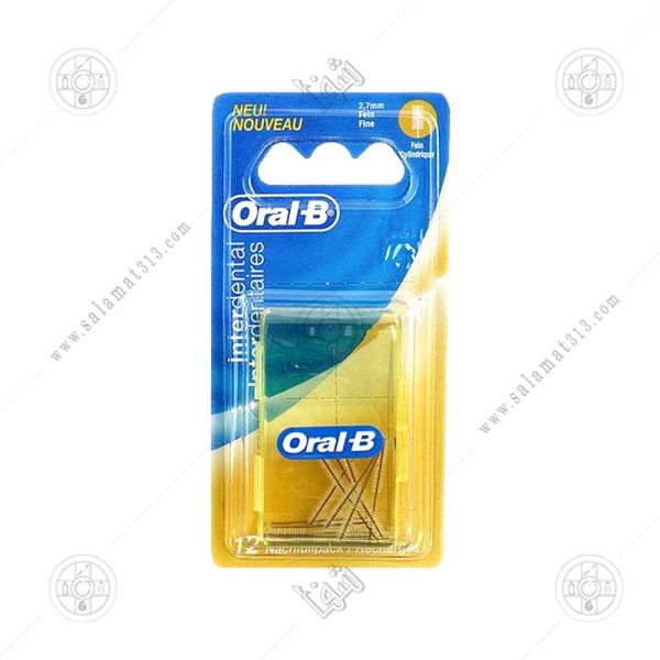 یدک بین دندانی استوانه ای زرد اورال بی 6 عددی oral-b 2.7mm